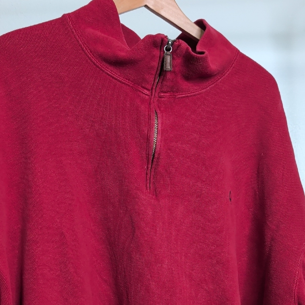 Polo by Ralph Lauren Men's Red Zip-Up Sweater - Picture 4 of 5